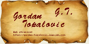 Gordan Topalović vizit kartica